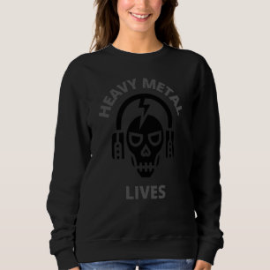 Skull Heavy Rock Music lebt für Rockmusik Sweatshirt