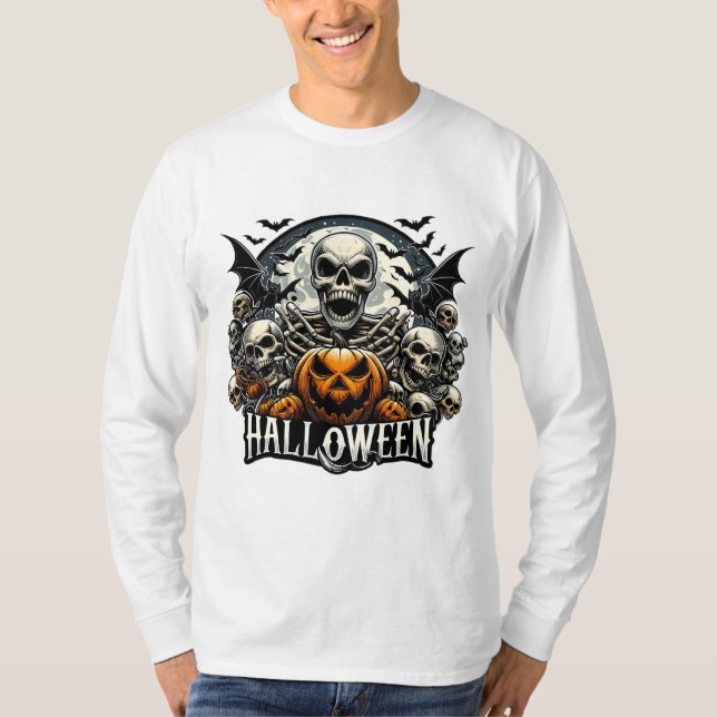 Skull Horde Halloween Pumpkin T-Shirt (Vorderseite)