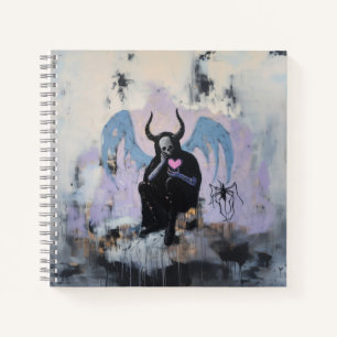 Skull Horns Spider Herz Magische Hexe Kunst Notizbuch