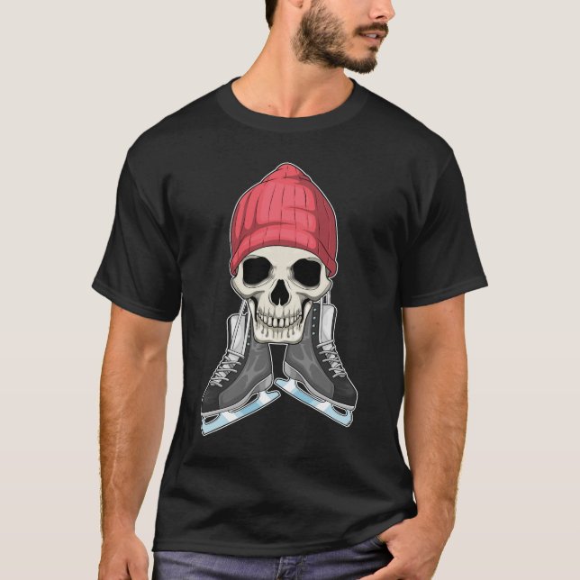 Skull Ice skating Ice skates T-Shirt (Vorderseite)