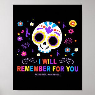 Skull Ich werde für Sie denken Alzheimerheimer Awa Poster