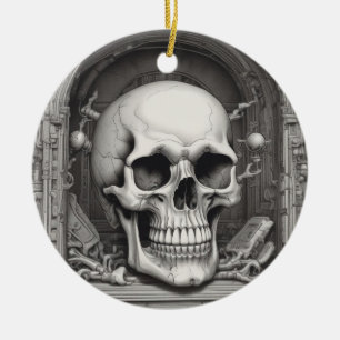 Skull Illustration Keramik Ornament