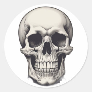 Skull Illustration Runder Aufkleber