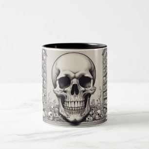 Skull Illustration Zweifarbige Tasse