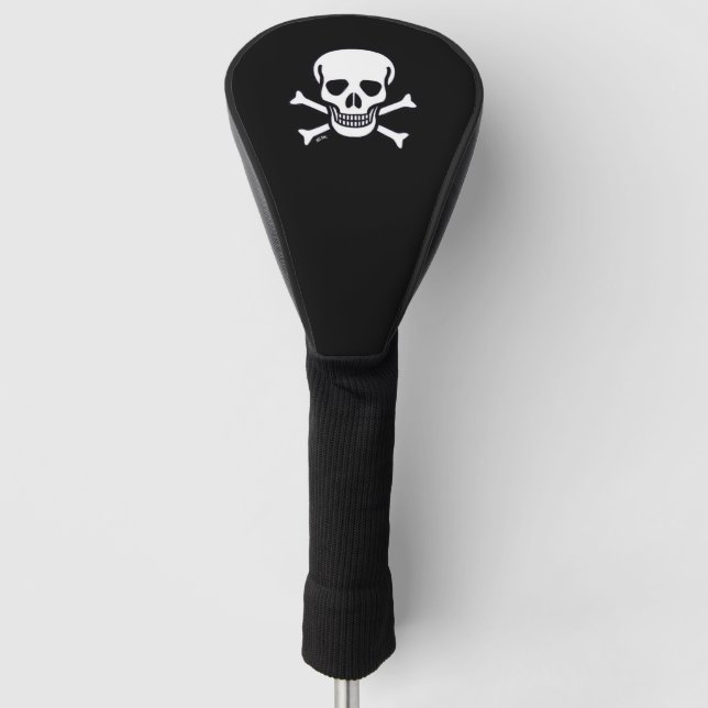 Skull in Bones Black Golf Club Fahrer Abdeckung Headcover (Vorderseite)