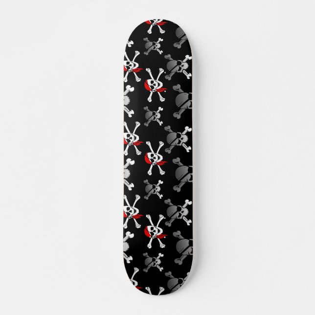 Skull in Bones Party Pirate Skateboard (Vorne)