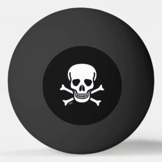 Skull in Bones Schwarz 1 Stern Tischtennisball