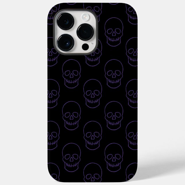 Skull in Lila und schwarz Case-Mate iPhone Hülle (Rückseite)