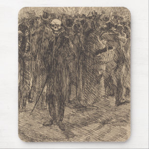 Skull in the Crowd (by Albert Besnard) Mousepad