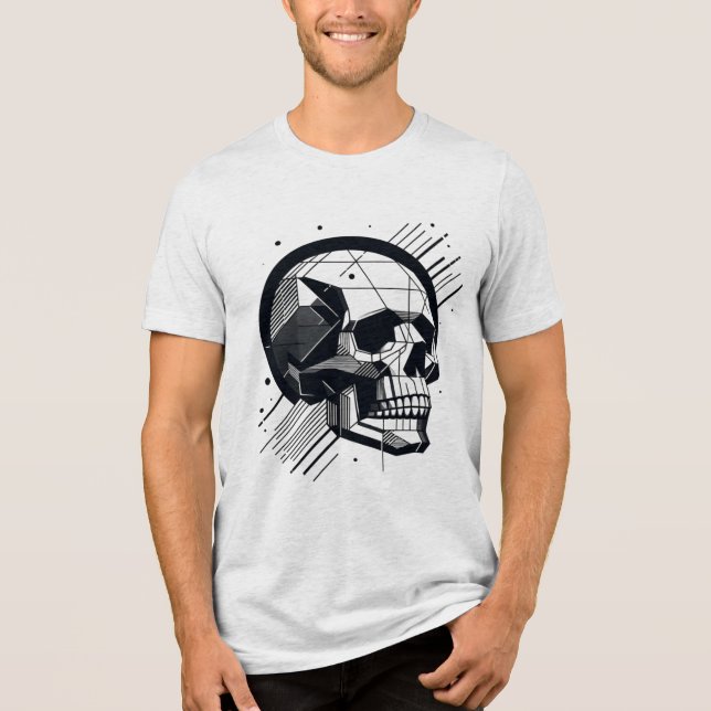 Skull in verschiedenen Stilen 15 Tri-Blend Shirt (Vorderseite)