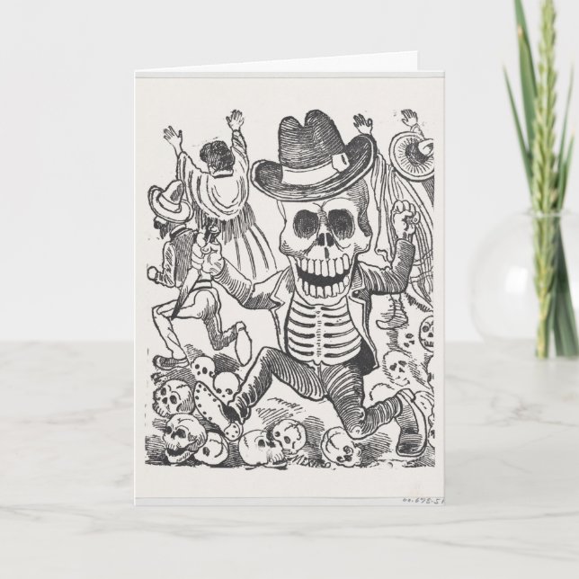 Skull ink zeichne Halloween-Grußkarte Karte (Vorderseite)