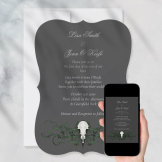 Skull & Ivy Moody Gothic Hochzeitseinladungen Einladung
