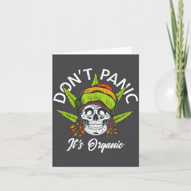 Skull Jamaica Rasta Funny Don´t Panic It´s Organic Karte (Vorderseite)