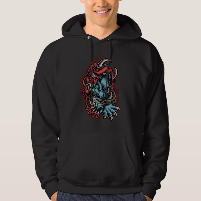 Skull Japanisch Hoodie (Vorderseite)