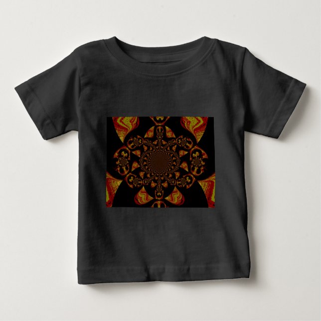 Skull Kaleidoskop Art Print Baby T-shirt (Vorderseite)