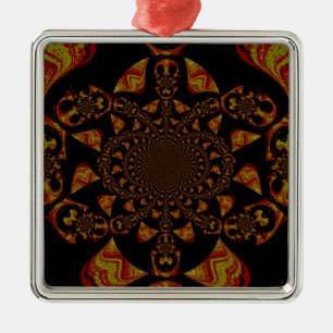 Skull Kaleidoskop Art Print Ornament Aus Metall
