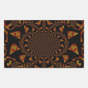 Skull Kaleidoskop Art Print Rechteckiger Aufkleber