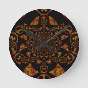Skull Kaleidoskop Art Print Runde Wanduhr