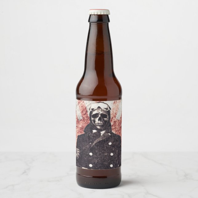 Skull Kamikaze Bierflaschenetikett (Vorderseite)
