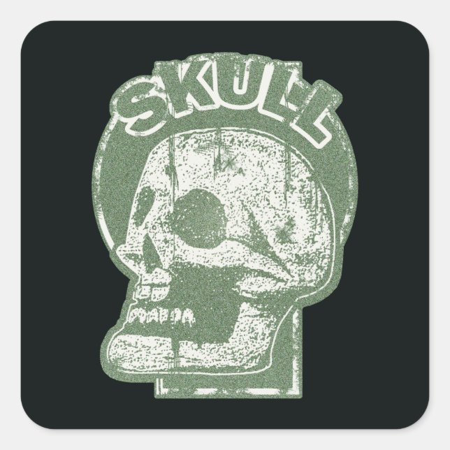 SKULL Keyhole Quadratischer Aufkleber (Vorderseite)