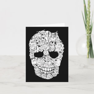 Skull Kitty Skeleton Halloween Kostüm Beängstigend Karte