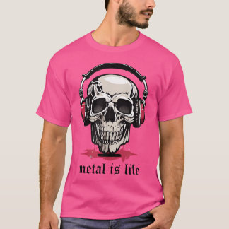 Skull Kopfhörer Metal ist Life Heavy Metal T-Shirt