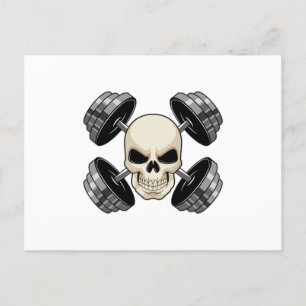 Skull-Krafttraining Dumbells Postkarte