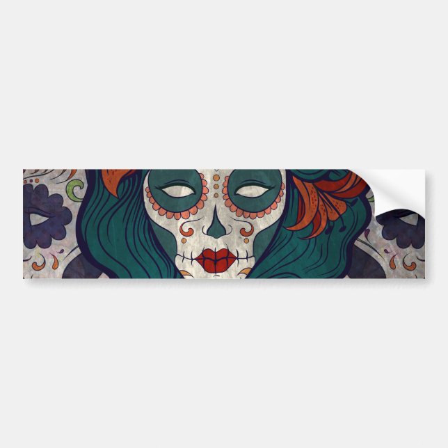 Skull Ladys Autoaufkleber (Vorne)