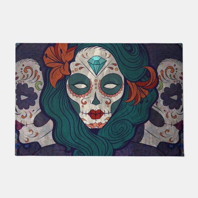 Skull Ladys Fußmatte (Vorderseite)