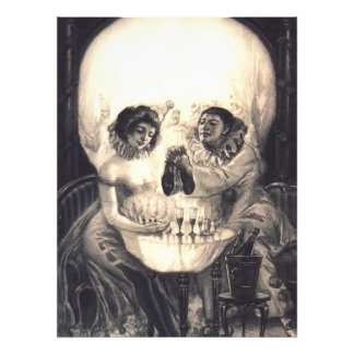 Skull Liebe Viktorianische optische Illusion Vinta Fotodruck