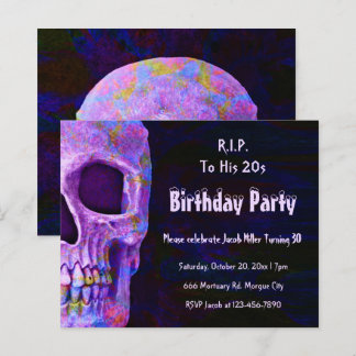 Skull Lila Geburtstagsparty RIP zu seinem 20er-Bud