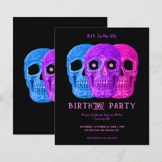 Skull Lila Gothic Geburtstagsgeister RIP zu ihrem 