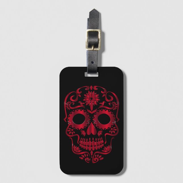 Skull Luggage Tag Gepäckanhänger (Vorderseite Vertikal)