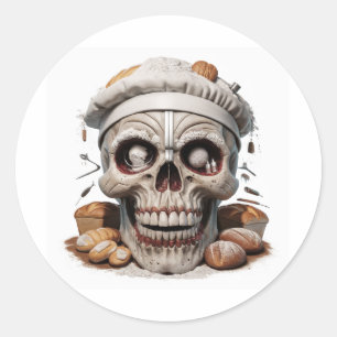 Skull-lustig Runder Aufkleber