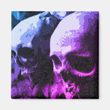 Skull Magnet lila/blau