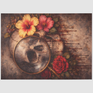 Skull Magnifying Glass Decoupage Paper Seidenpapier