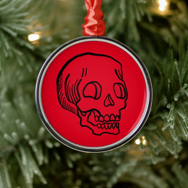 Skull Metal Weihnachtsdekoration Ornament Aus Metall (Baum)