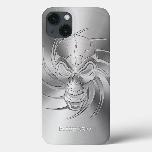 Skull Metallic Look Case-Mate iPhone Hülle (Rückseite)