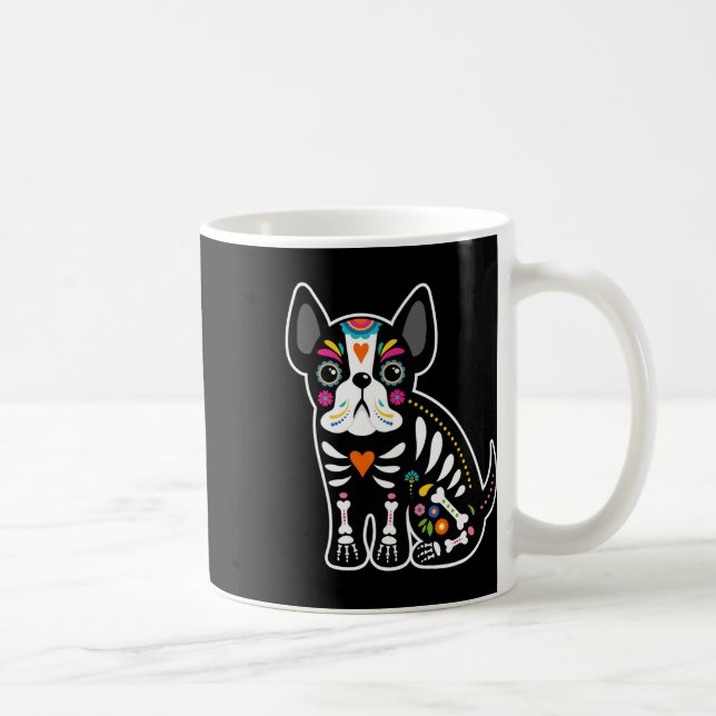 Skull mexikanische Bulldog Halloween Kaffeetasse (Rechts)
