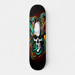 Skull mit 2 Cobras Skateboard