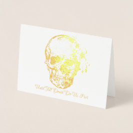 Skull mit Blume Golden Foil Hochzeit Einladungen