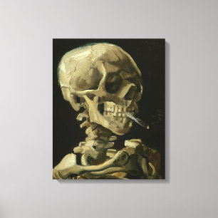 Skull mit brennender Zigarette von Van Gogh Leinwanddruck