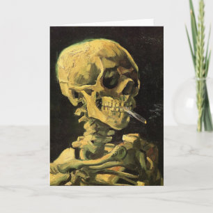 Skull mit brennender Zigarette von Vincent van Gog Karte