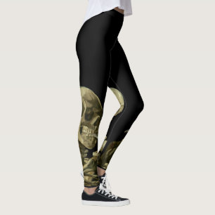 Skull mit brennender Zigarette von Vincent van Gog Leggings
