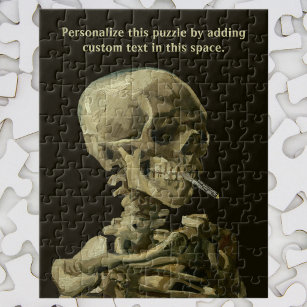 Skull mit brennender Zigarette von Vincent van Gog Puzzle