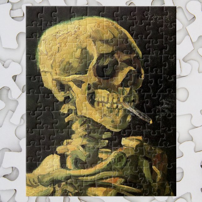 Skull mit brennender Zigarette von Vincent van Gog Puzzle (Von Creator hochgeladen)