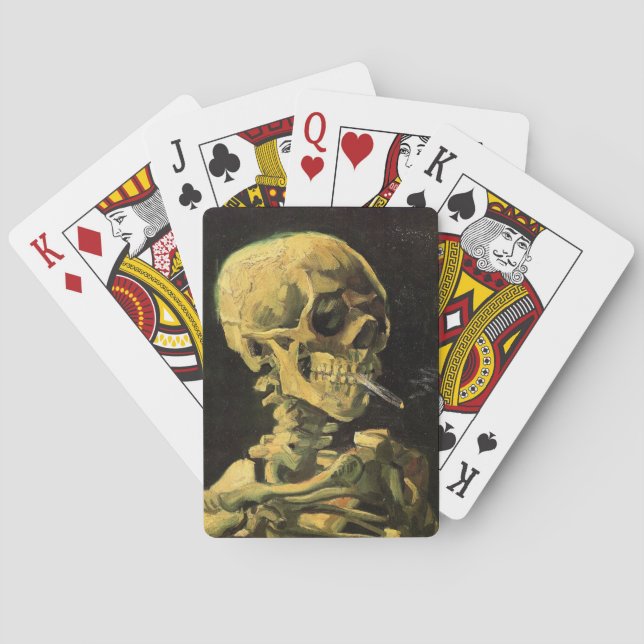 Skull mit brennender Zigarette von Vincent van Gog Spielkarten (Rückseite)