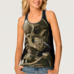 Skull mit Burning Cigarette Van Gogh Goth Art Tanktop<br><div class="desc">Vincent van Gogh (Niederländisch, 1853 - 1890) Schädel eines Skeletts mit brennender Zigarette, 1885-86, Öl auf Leinwand Ungerahmt: 32 cm × 24, 5 cm (13 in × 9, 6 in) Früharbeit von Vincent van Gogh. Dieses kleine Gemälde ist Teil der ständigen Sammlung des Van Gogh Museums in Amsterdam. Es wurde...</div>