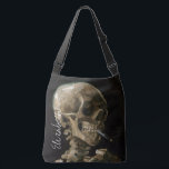 Skull mit Burning Cigarette Van Gogh Goth Artwork Tragetaschen Mit Langen Trägern<br><div class="desc">Vincent van Gogh (Niederländisch, 1853 - 1890) Schädel eines Skeletts mit brennender Zigarette, 1885-86, Öl auf Leinwand Ungerahmt: 32 cm × 24, 5 cm (13 in × 9, 6 in) Früharbeit von Vincent van Gogh. Dieses kleine Gemälde ist Teil der ständigen Sammlung des Van Gogh Museums in Amsterdam. Es wurde...</div>