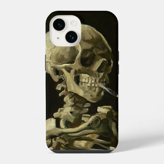 Skull mit Cigarette Van Gogh Case Mate iPhone Hülle (Rückseite)
